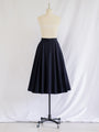 Vintage Flared Rich Navy Blue Cotton Skirt