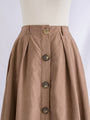 Vintage Chiffon Rich Brown Button Detailed Skirt