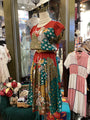 Vintage Puff Sleeve Red Unique Print Dress