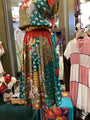 Vintage Puff Sleeve Red Unique Print Dress