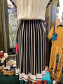 Vintage Cap Sleeve Chiffon Dress – Red Rose Floral with Black Stripe Pattern