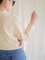 Beige long sleeve vintage blouse