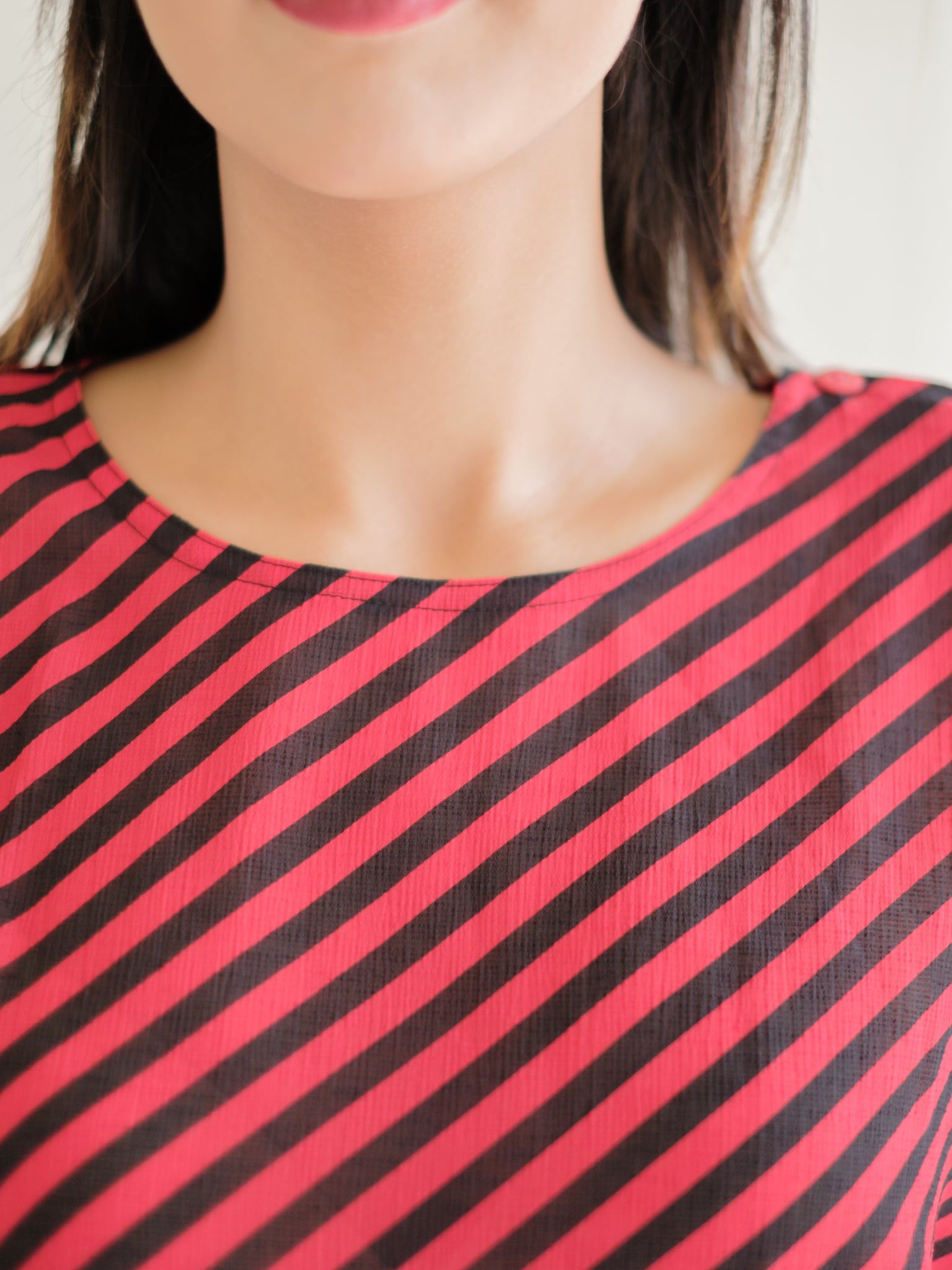 Red striped vintage blouse