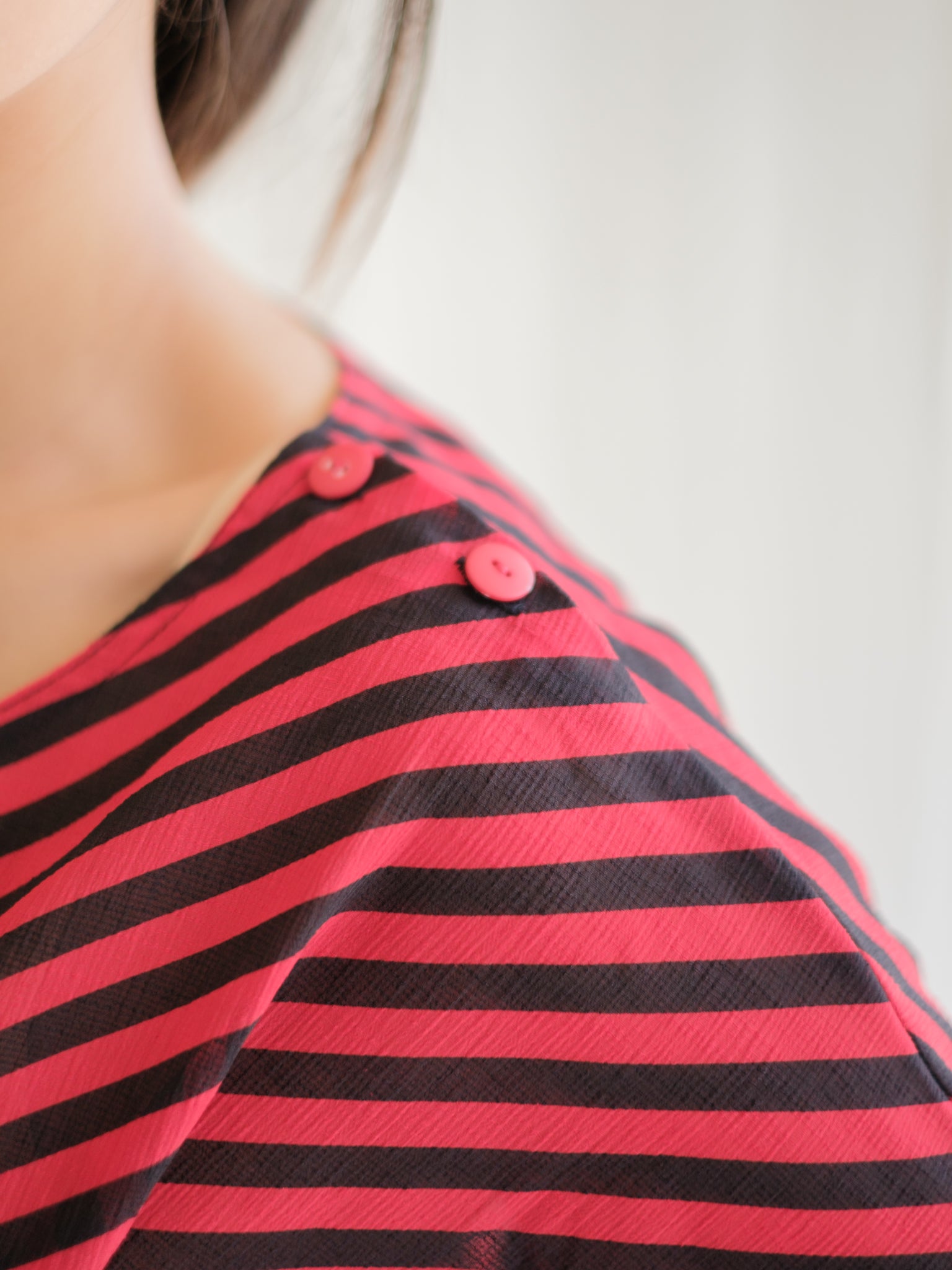 Red striped vintage blouse
