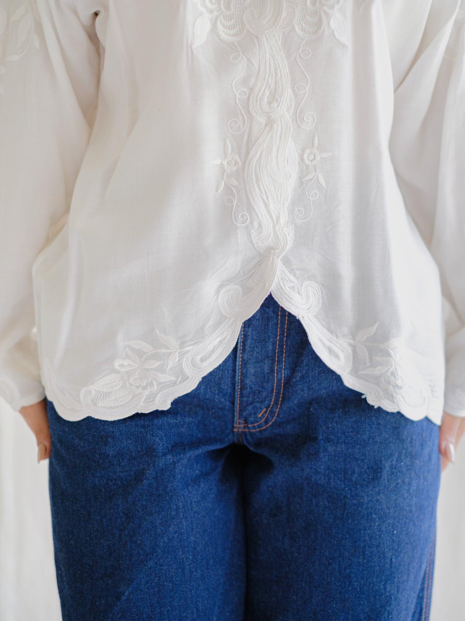 White lace vintage blouse
