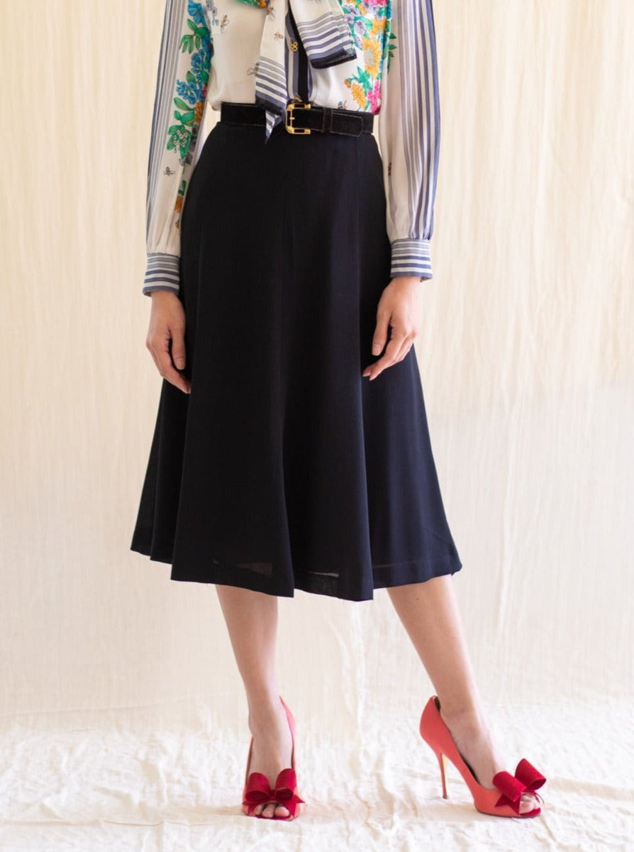 Black chiffon vintage skirt