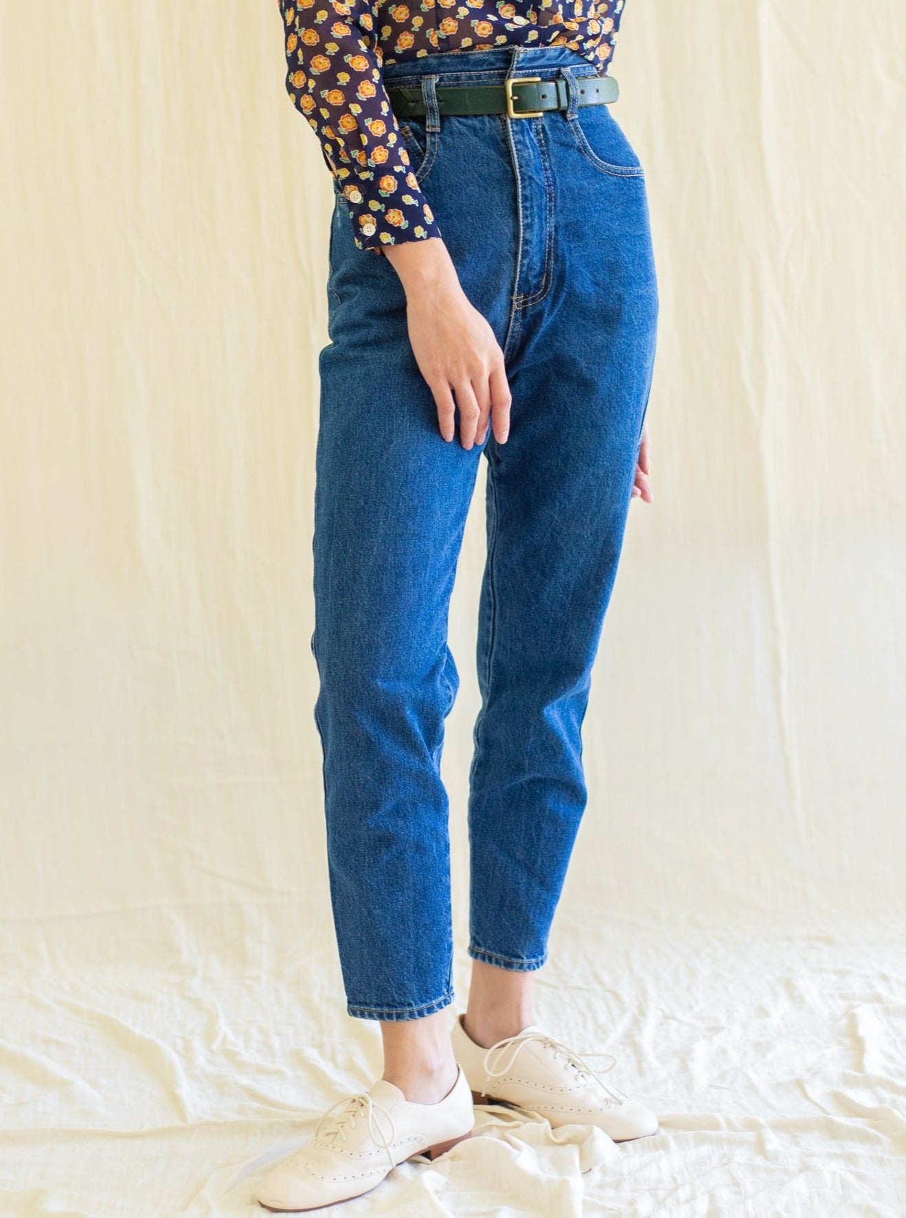 80s Hight-waisted blue vintage mom jean