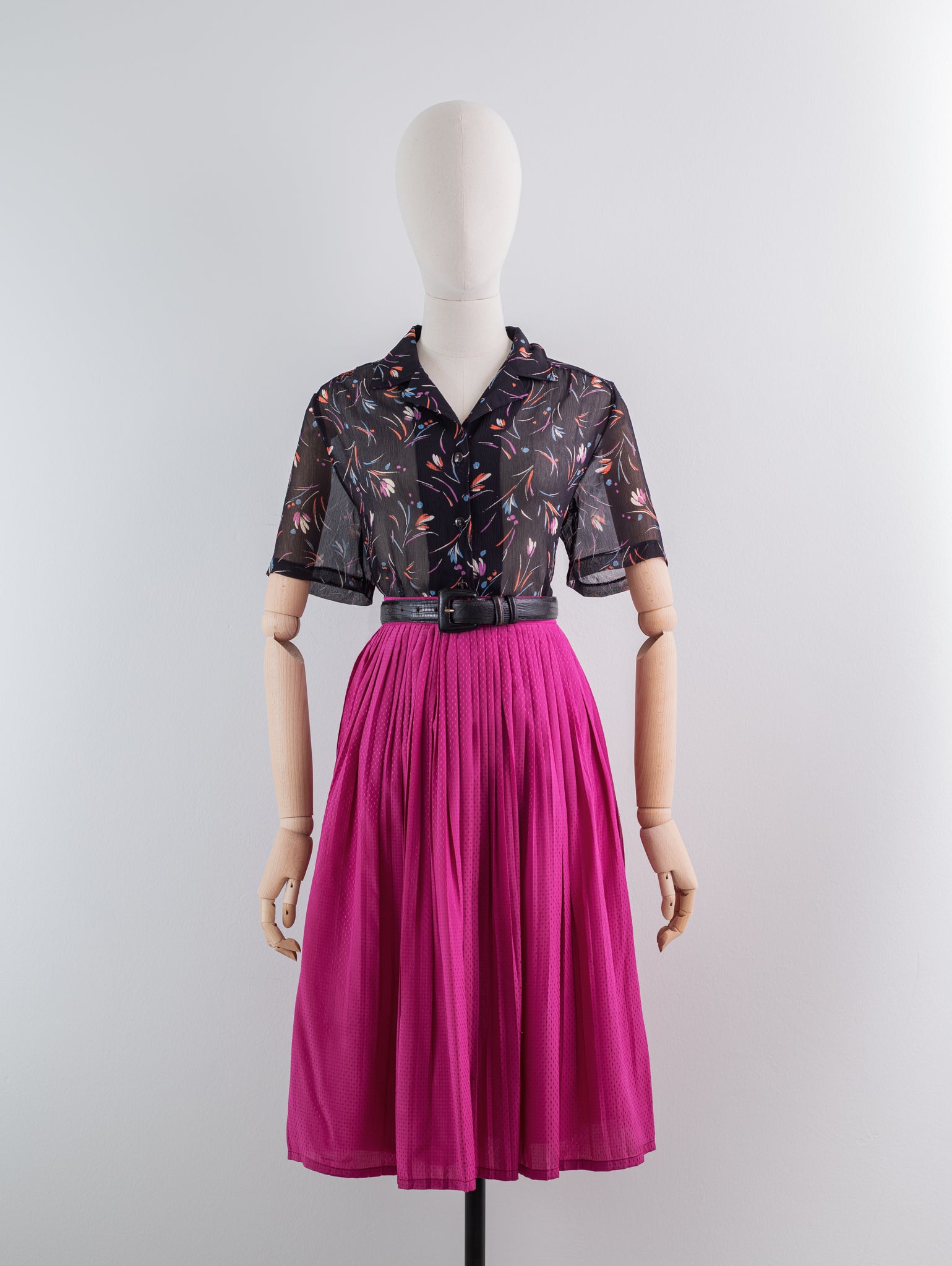 Floral chiffon vintage blouse