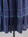 Vintage Cotton Navy Blue Midi Skirt