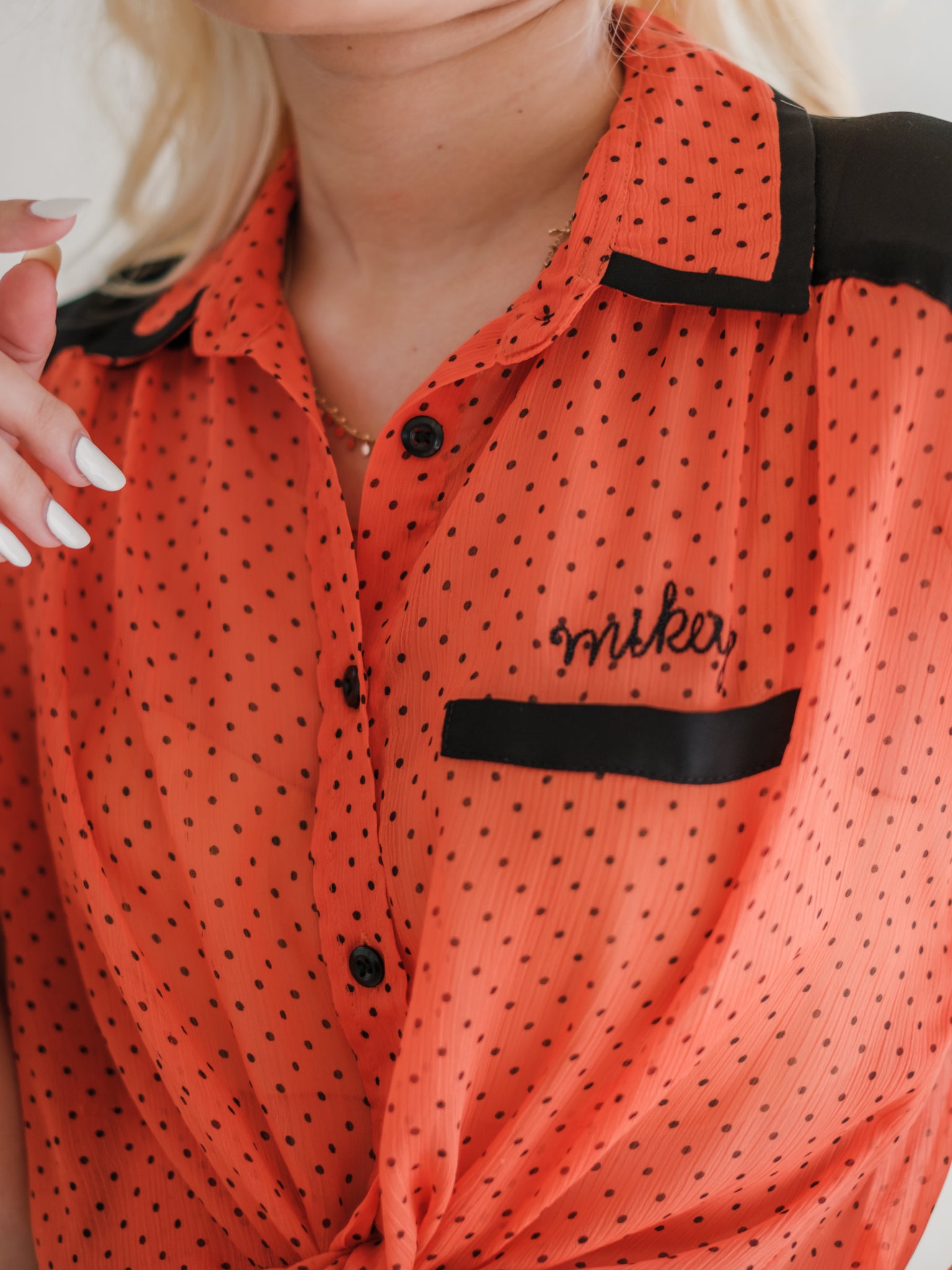 Polka dots chiffon vintage blouse