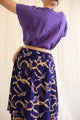 Purple cap sleeve vintage blouse