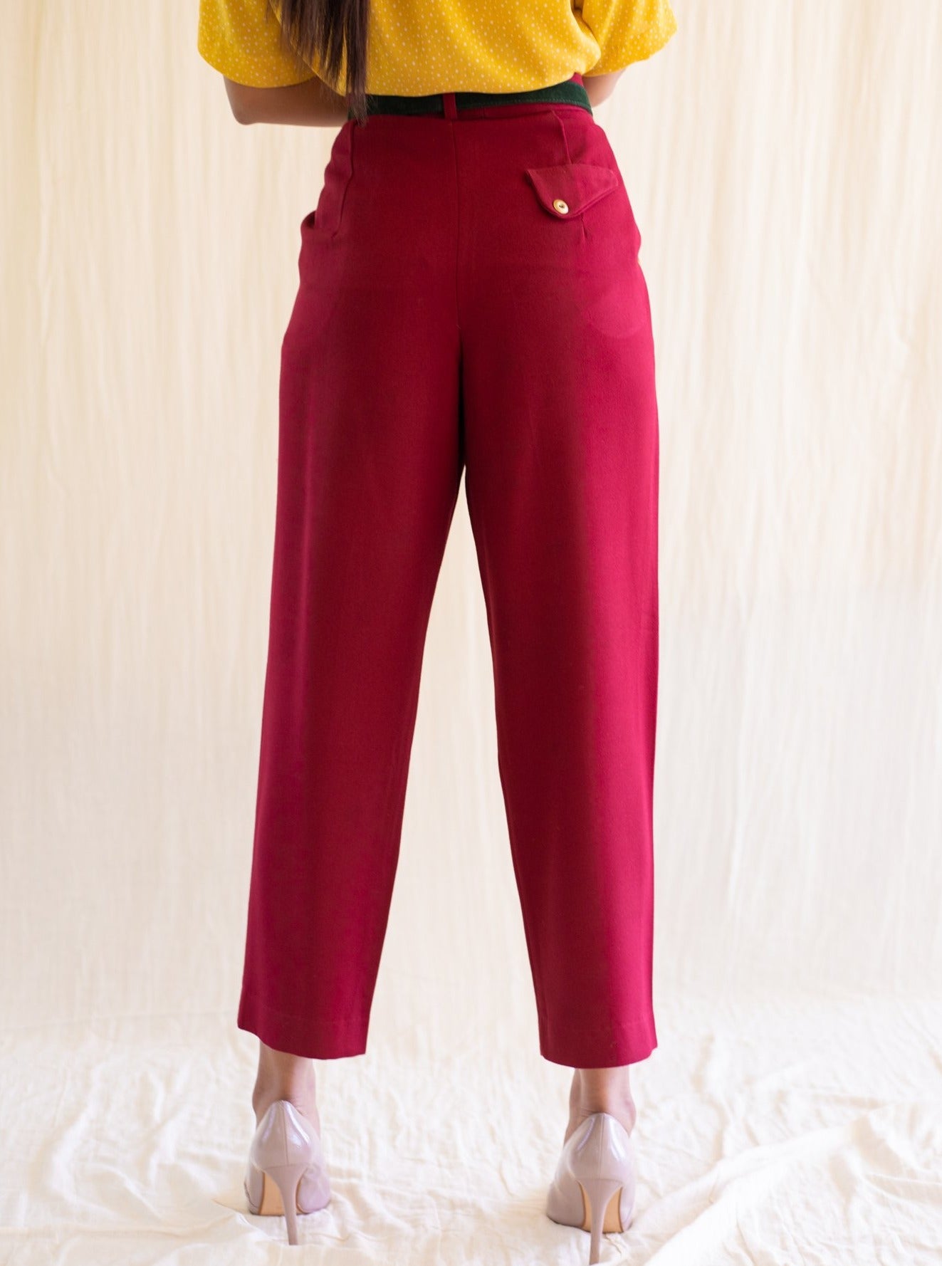 SUGARCREAM_VINTAGE_HIGH_WAIST_RED_COTTON_TROUSERS_2