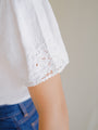 Embroidered white cotton vintage blouse