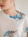 Cream floral vintage blouse