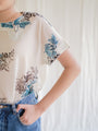 Cream floral vintage blouse