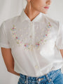 Floral embroidered vintage blouse