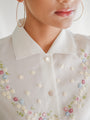 Floral embroidered vintage blouse