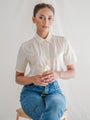 Ivory embroidery vintage blouse