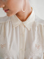 Ivory embroidery vintage blouse
