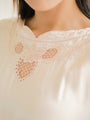 Peachy silk embroidery vintage blouse