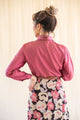 Vintage Floral Print Pink Midi Skirt