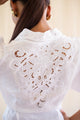 White embroidery Linen vintage blouse