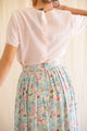 Vintage Ditsy Floral Print Midi Skirt