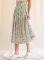 Vintage Ditsy Floral Print Midi Skirt