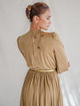 Vintage Beige spandex dress with long sleeves