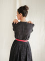 Flared Vintage Black Laced Short Sleeved Dress