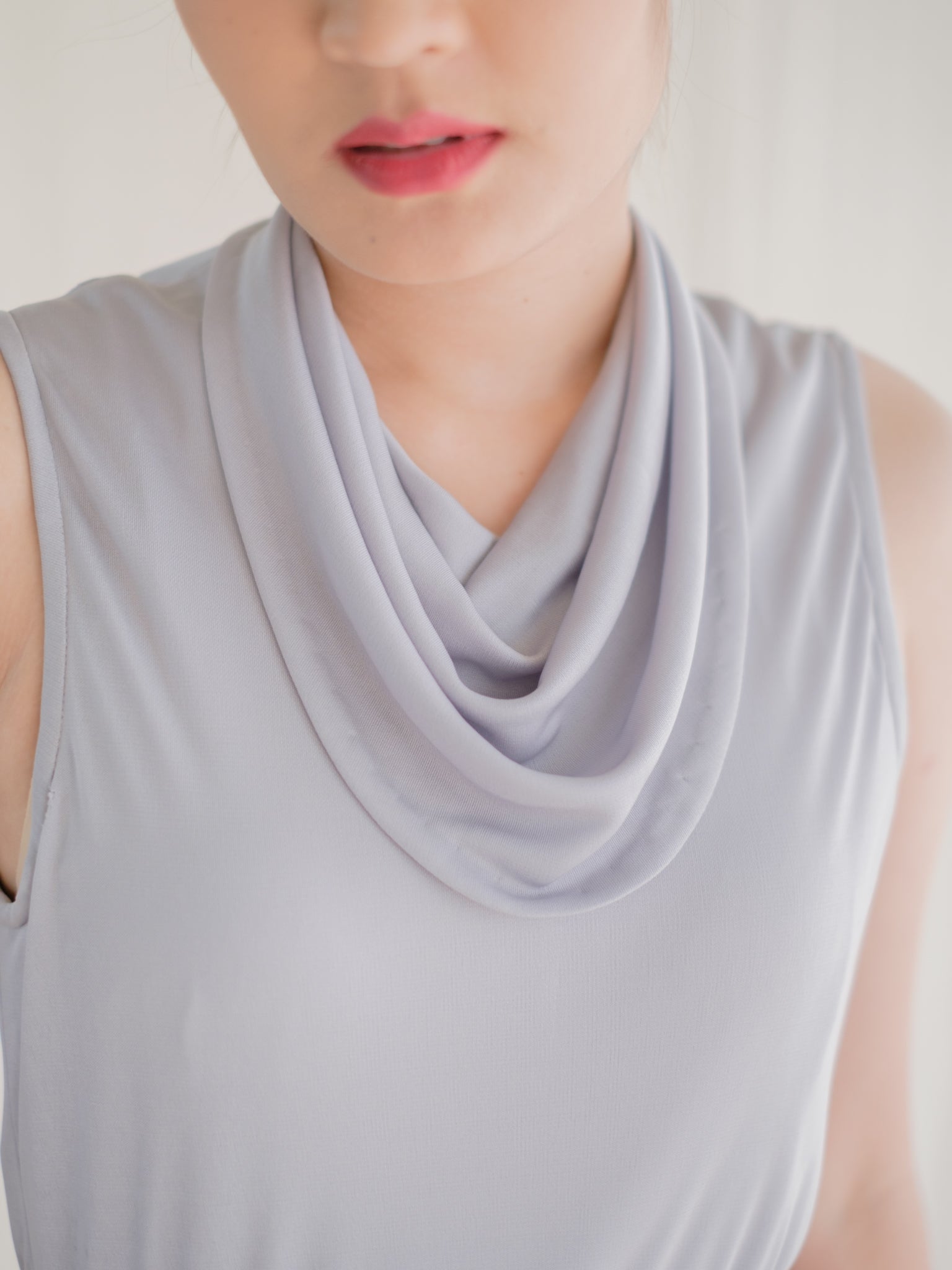 Gray cowl neck vintage dress