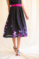 Black chiffon vintage dress with pink butterflies