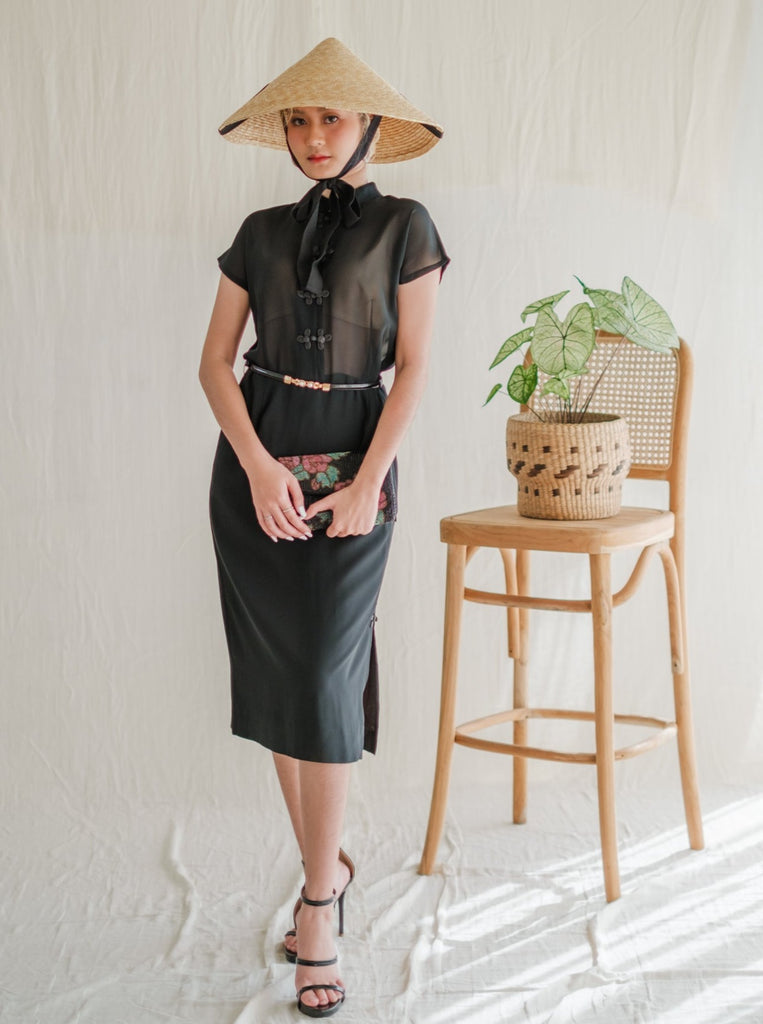 SUGARCREAM_VINTAGE_BLACK_CHIFFON_QIPAO_MIDI_DRESS_1