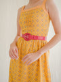 Thin straps yellow vintage dress