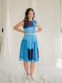 Vintage polyester dress with jewel neck