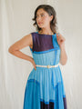 Vintage polyester dress with jewel neck