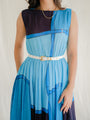 Vintage polyester dress with jewel neck