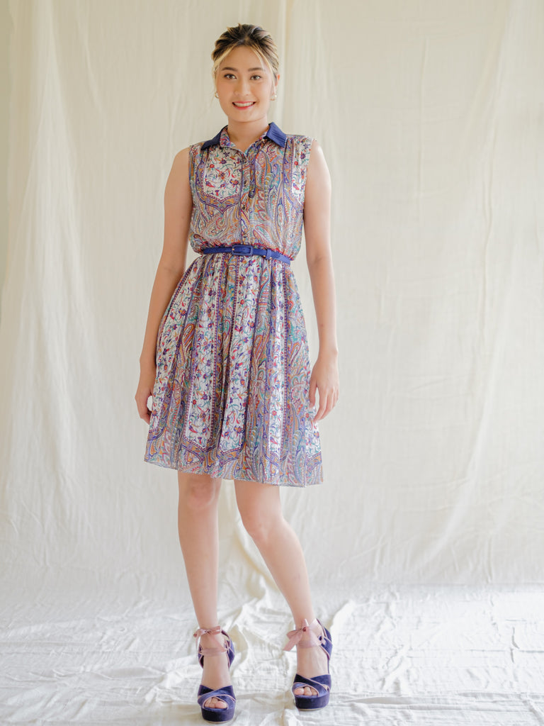 SUGARCREAM_VINTAGE_CHIFFON_PAISLEY_SHORT_DRESS_1