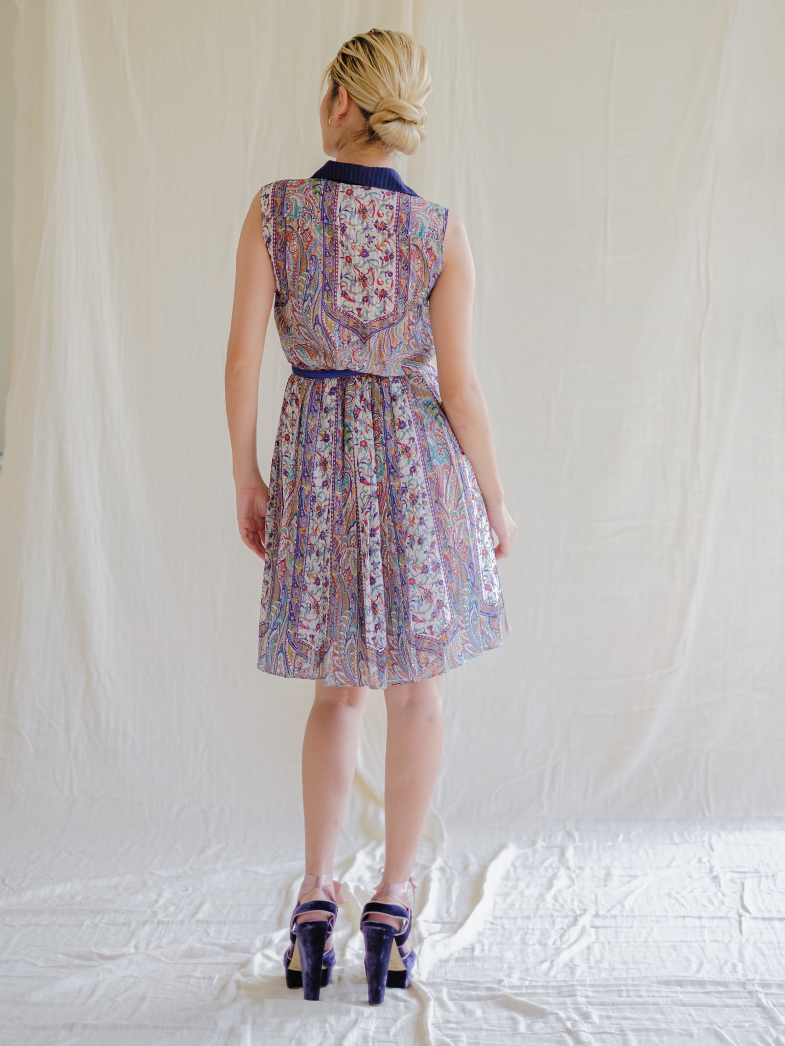 Vintage chiffon fabric dress