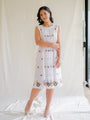 Pear Embroidered White Vintage Dress