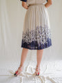 Chiffon vintage floral dress with half sleeves