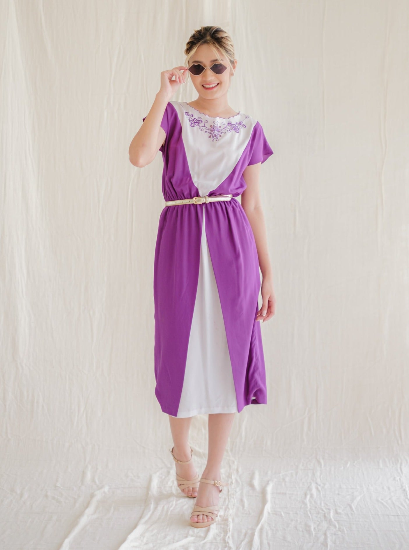 Chiffon purple vintage dress