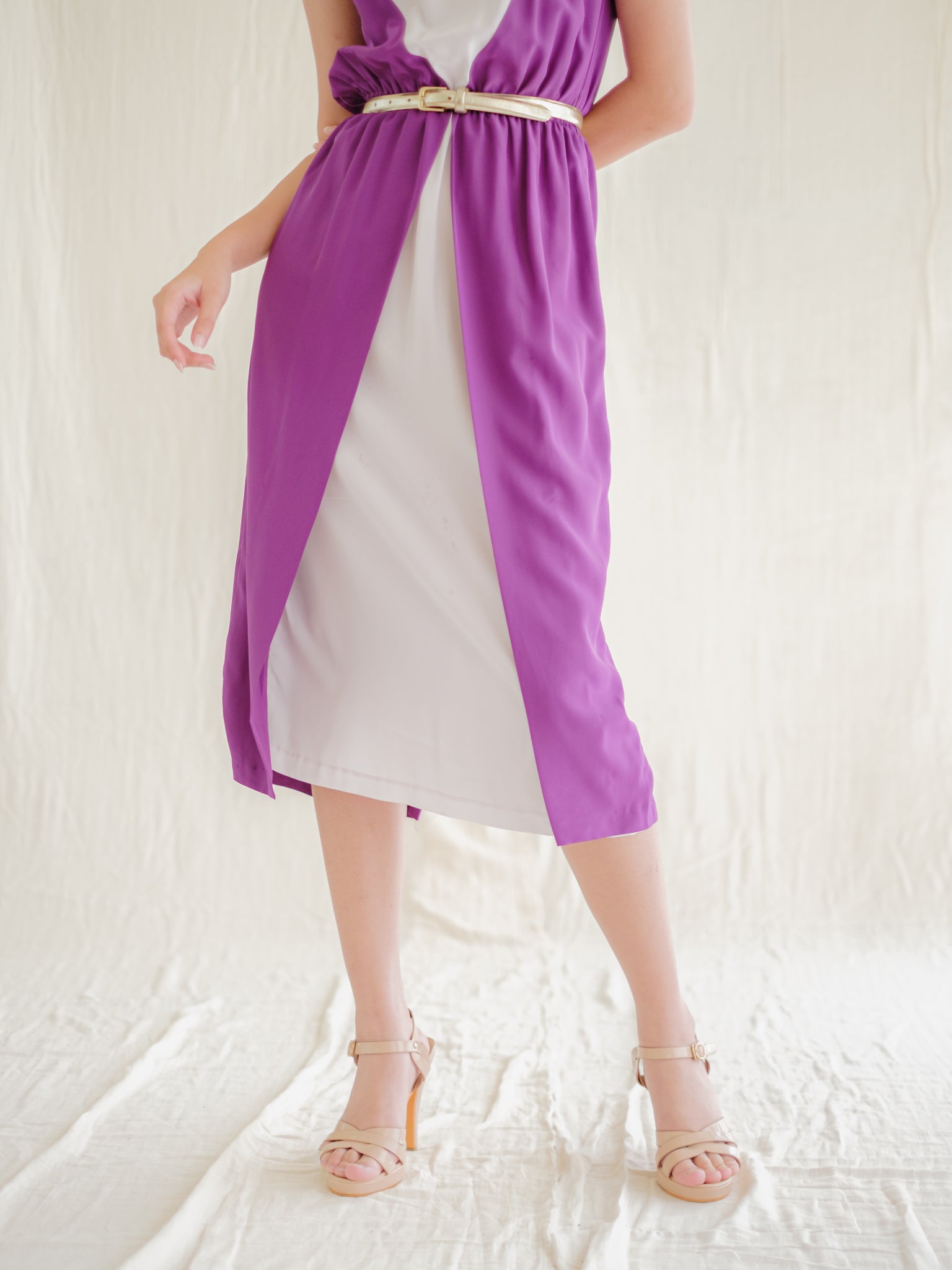 Chiffon purple vintage dress