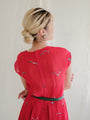 Vintage bird print summer dress