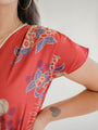V neck chiffon vintage dress