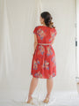 V neck chiffon vintage dress