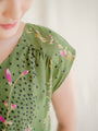 Green floral vintage dress