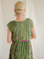 Green floral vintage dress