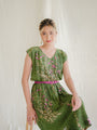Green floral vintage dress