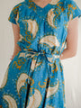 Teal cotton vintage dress